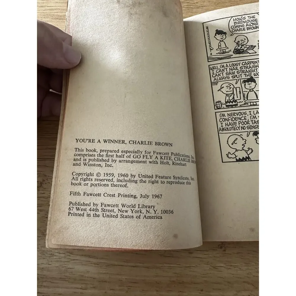 Peanuts Charlie Brown Comic/Cartoon PB Book Lot 4 1967 Charles M Schulz VTG